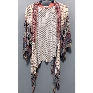 Anthropology Flying Tomato Silky Kimono Embroidered Topper-M/L-Whimsigoth-Boho